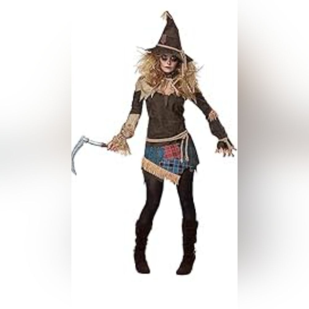 Creepy Scarecrow Halloween Party Costume Womens Size Large 10-12